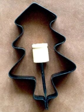 Christmas Tree Egg Pancake Mold Black Stainless Steel Folding Handle NWOT